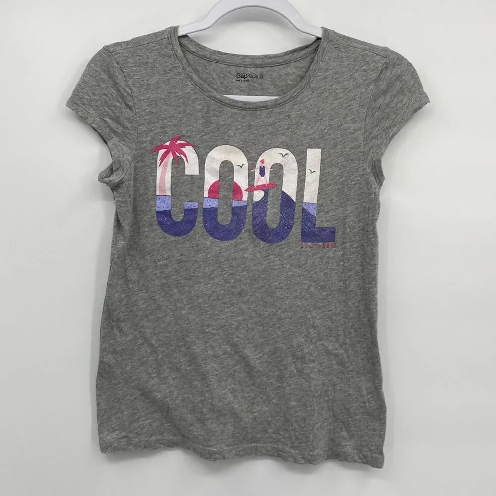 Gap kids Cool Palm Beach Print Short Sleeve T-shirt Tee XL 12